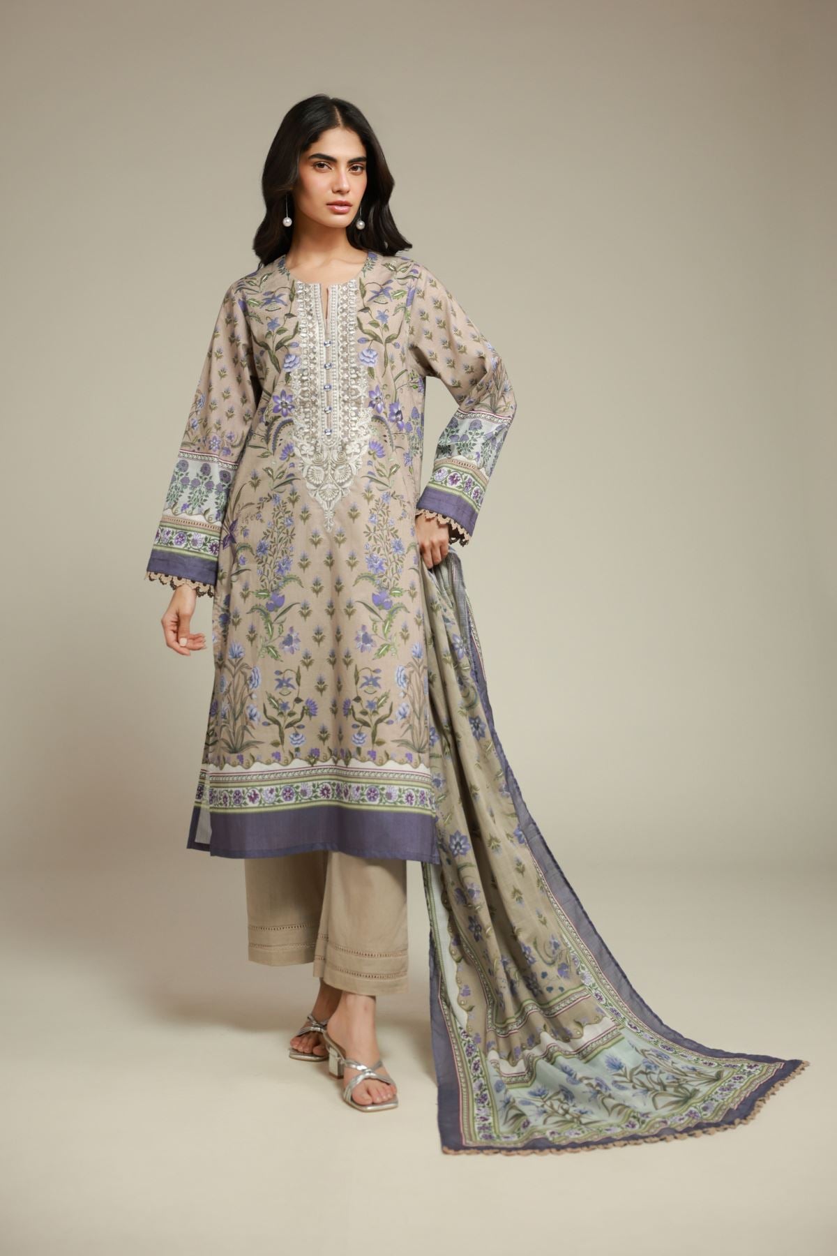 Khaadi 3pc Embroidered