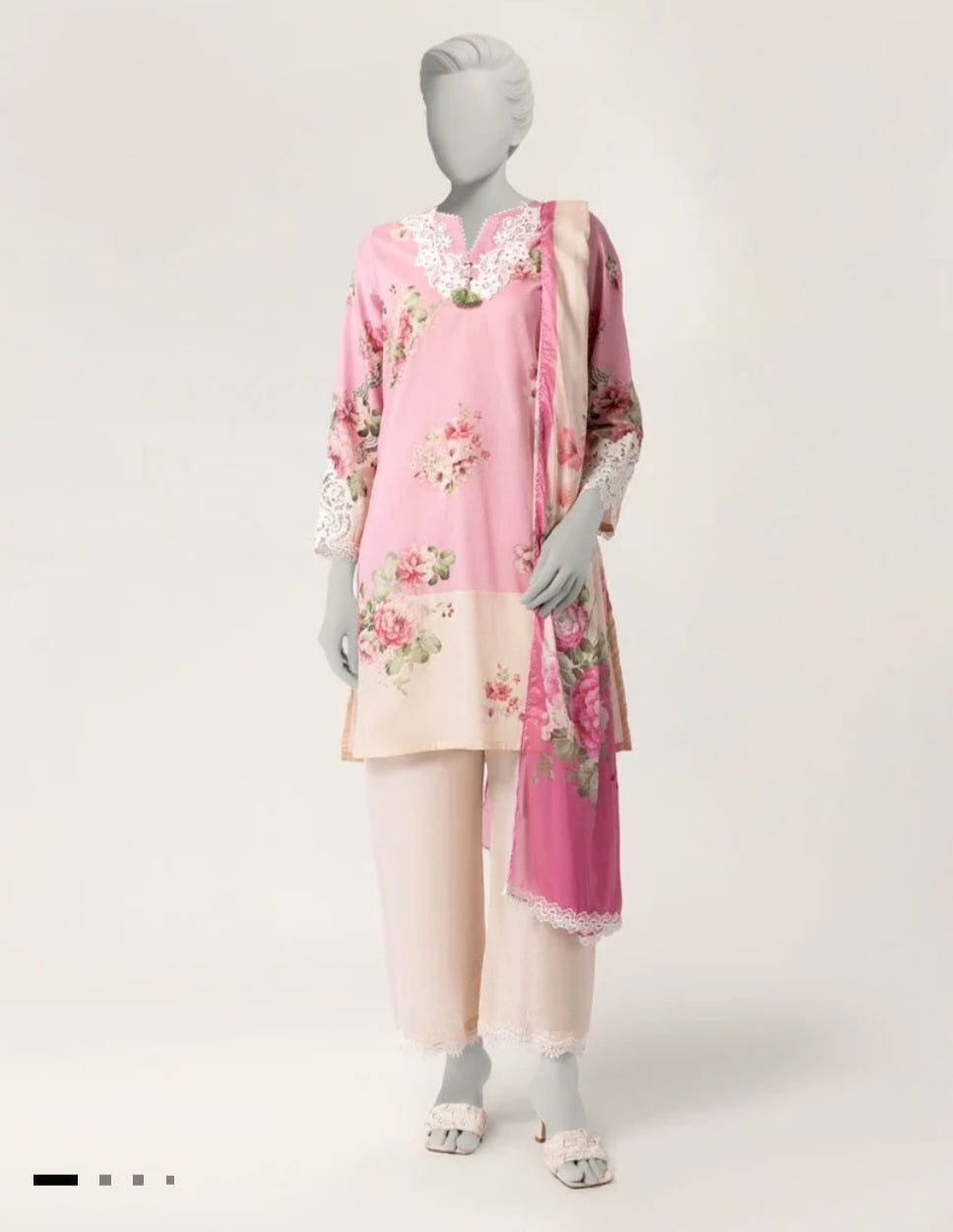J. 3pc embroidered with shesha silk duppata