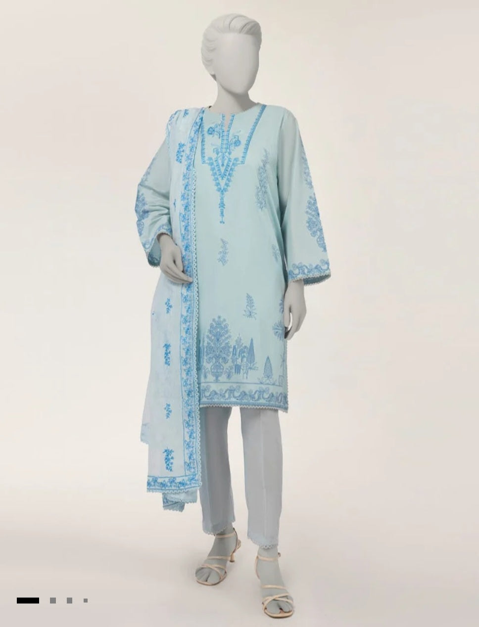 J. 3pc embroidered lawn