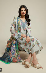 Khaadi 3pc lawn embroidered