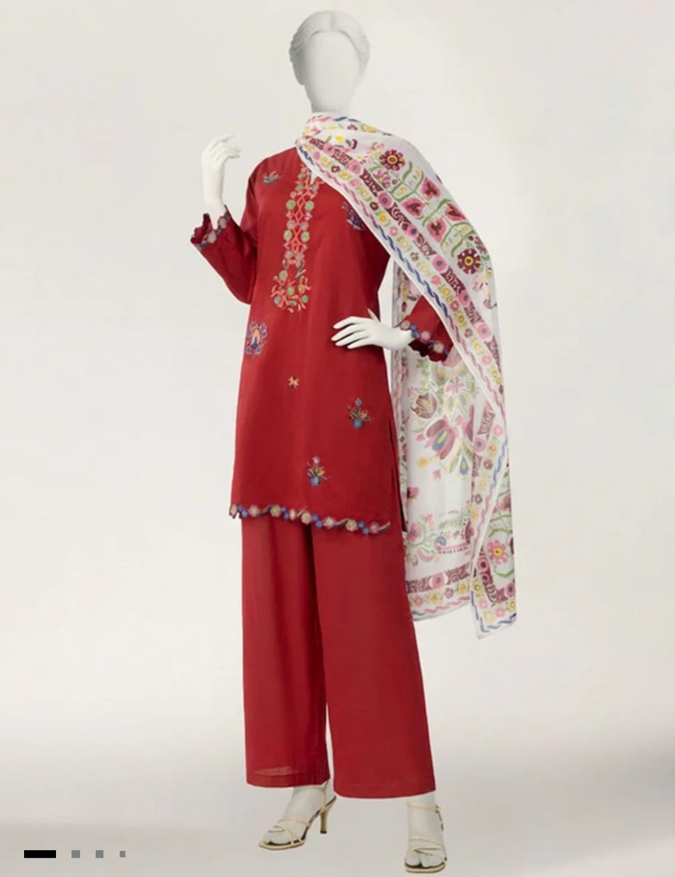 J. 3pc embroidered lawn