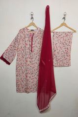 Asma D. 3pc lawn with chiffon duppata